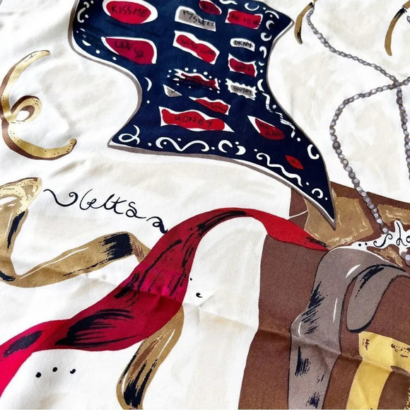 DKNY Rare Silk Scarf Spring Saks Fifth Avenue Rolled Hems Fashion NWT! New York - Picture 5 of 11